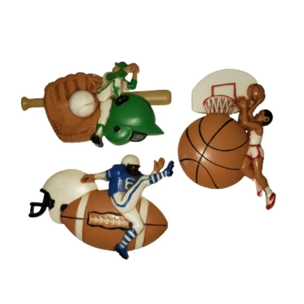 Vintage Homco Burwood Boys Sports Wall Hanging Decor Set of 3 Made In USA